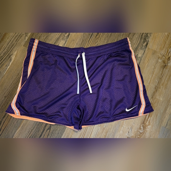 Nike, Women's size Large, Shorts, Athletic, Mesh, Purple, Yellow, Perfect Shape - Picture 2 of 8